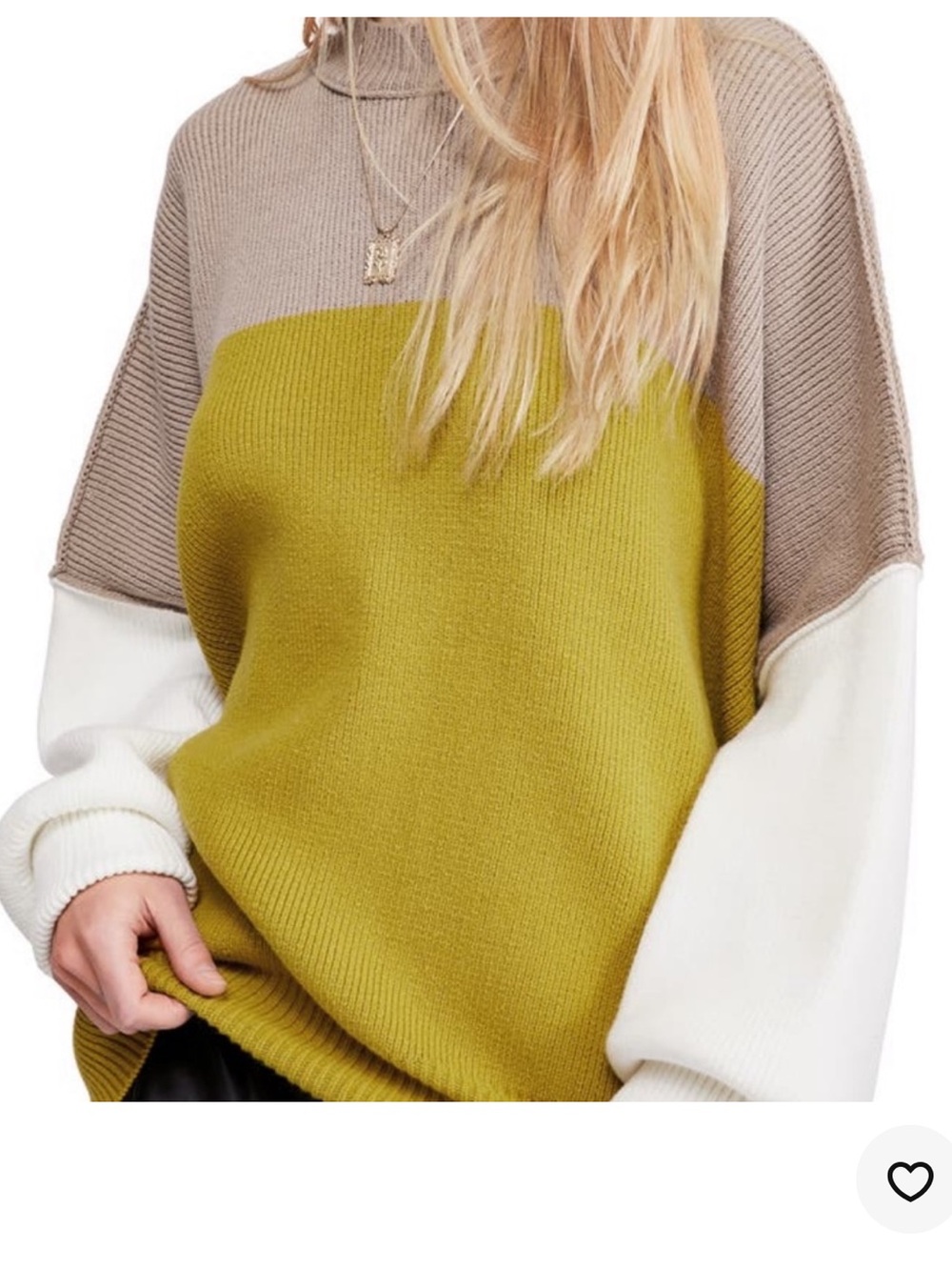 Free People Easy Street Colorblock Sweater - Olive, Taupe & Cream